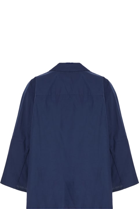 Malo for Women Malo Navy Blue Cotton Shirt