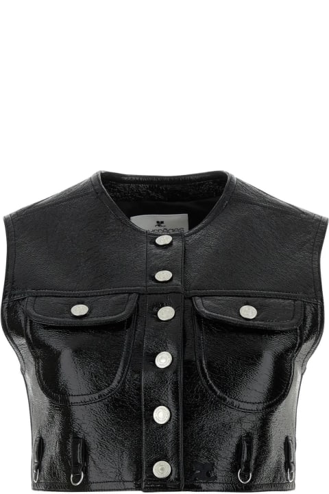 Courrèges Coats & Jackets for Women Courrèges Black Vinyl Vest