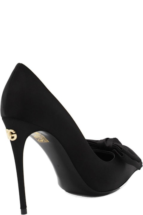 High-Heeled Shoes for Women Dolce & Gabbana Bow Detailed Satin Pumps