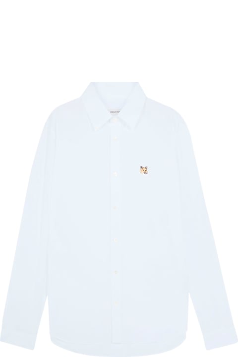 Homeware Maison Kitsuné Oxford Cotton Shirt With Embroidered Foxy Logo