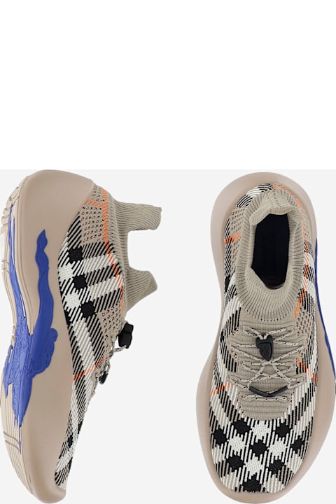 أحذية سنيكرز لـ السيدات Burberry Neptune Sneaker With Check Pattern