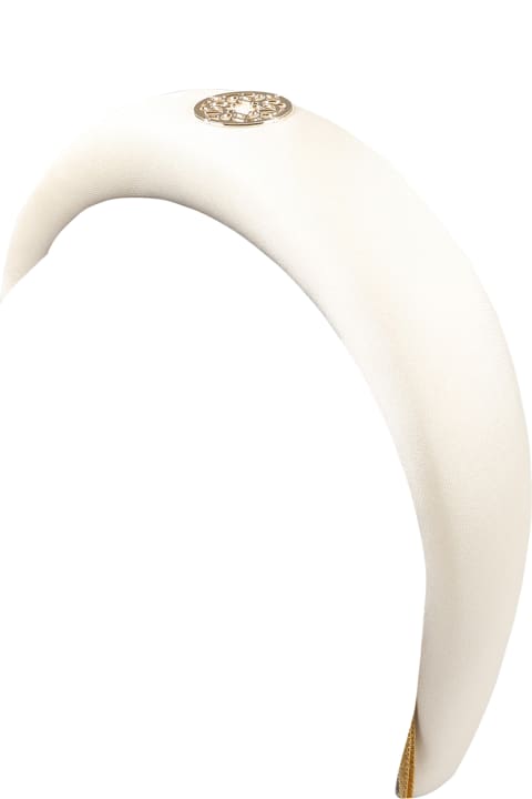Ivory Headband For Girl With Logo