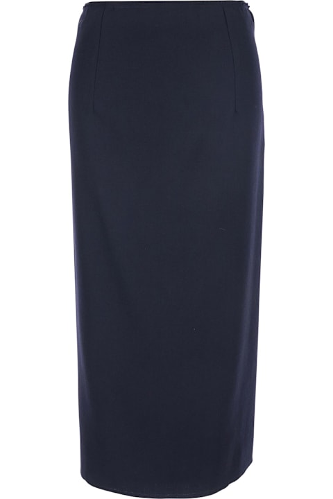 Mauro Grifoni for Men Mauro Grifoni Blue Skirt With Rear Single Slit And Rear Zip Closure In Fabric Woman