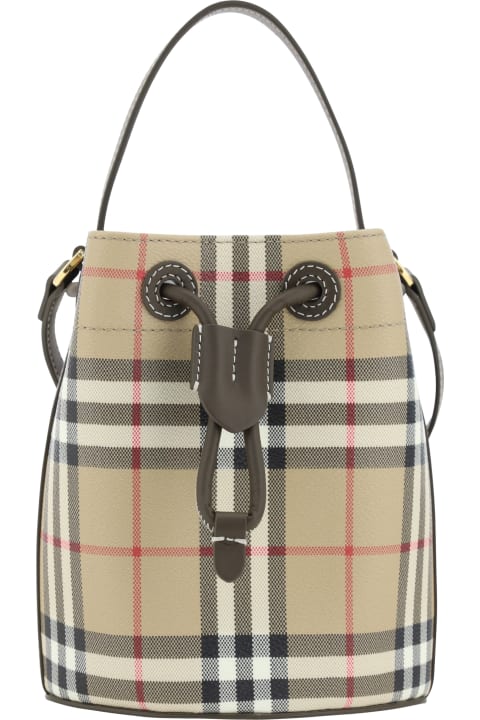 حقائب الكتف لـ السيدات Burberry Mini Drawstring Bucket Bag