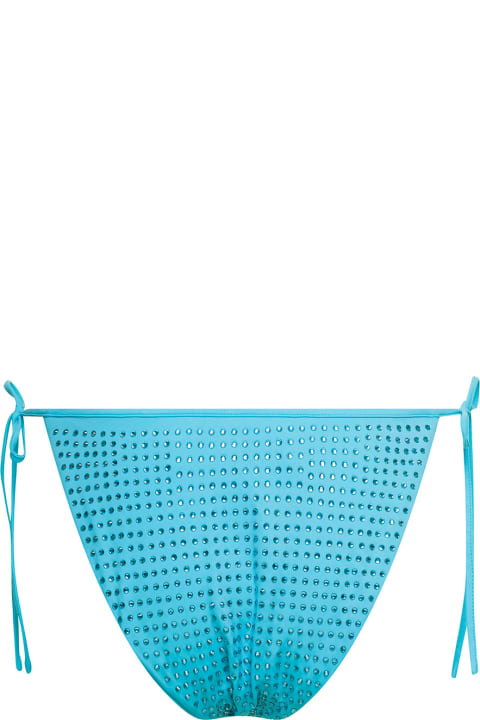 self-portrait Swimwear for Women self-portrait Bikini Bottom With All-over Crystal Embellishment In Light-blue Polyamide Woman