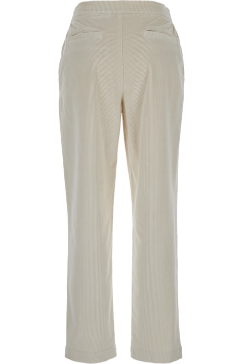 Eleventy Pants & Shorts for Women Eleventy Pantalone Con Coulisse In Velluto A Coste Beige Donna