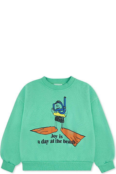 أدوات منزلية Bobo Choses Green Sweatshirt For Kids With Diver Print
