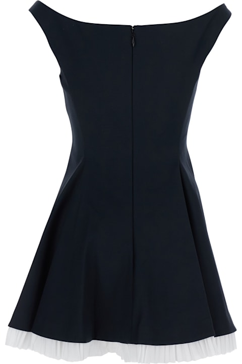 Simkhai for Men Simkhai 'dorothie' Black Off-shoulder Mini Dress With Contrasting Hem In Cotton Blend Stretch Woman