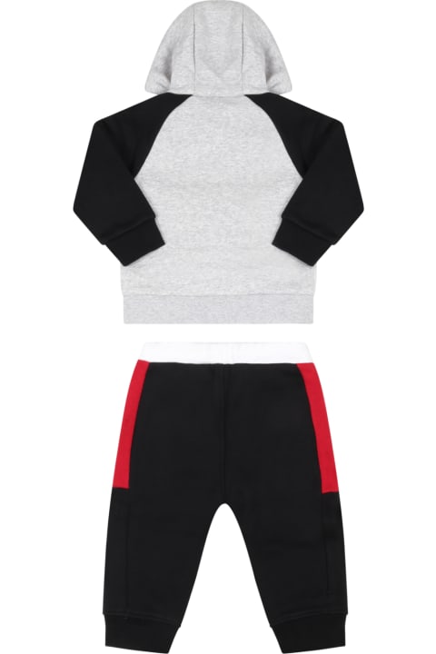 Multicolor Tracksuit For Baby Boy With Logo