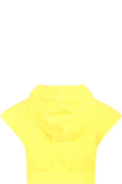 ガールズ MSGMのニットウェア＆スウェットシャツ MSGM Yellow Sweatshirt For Girl With Logo