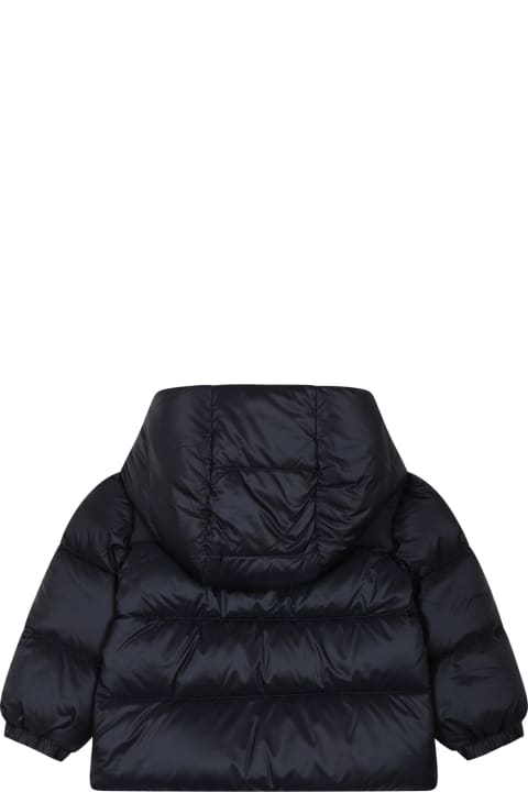 Blue Eduard Down Jacket For Baby Boy With Logo