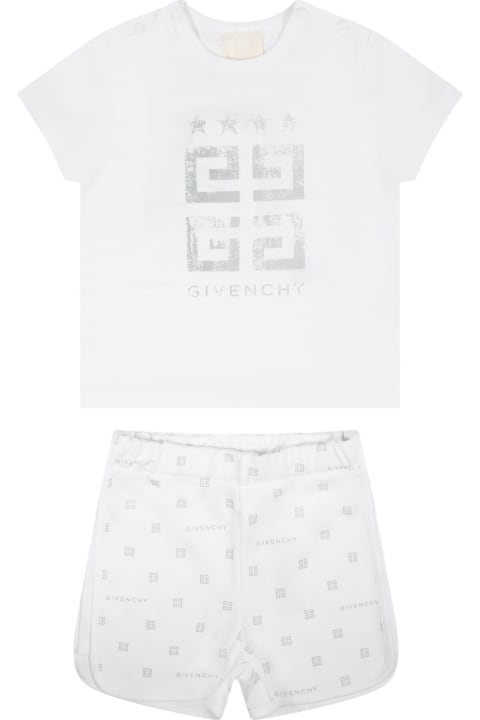 Givenchy Kids Givenchy White Set For Babies With Logo