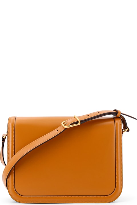 حقائب لـ السيدات Valentino Garavani Orange Leather 9to5 Shoulder Bag
