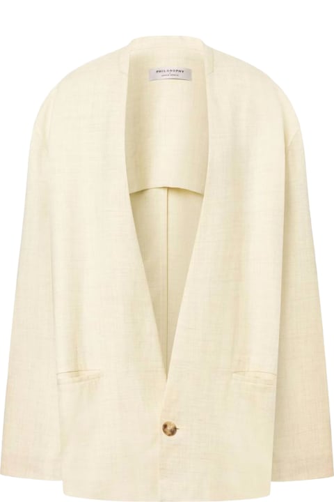 Philosophy di Lorenzo Serafini Coats & Jackets for Women Philosophy di Lorenzo Serafini Beige Linen Blend Blazer