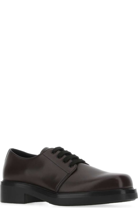 Prada Laced Shoes for Men Prada Aubergine Leather Lace-up Shoes
