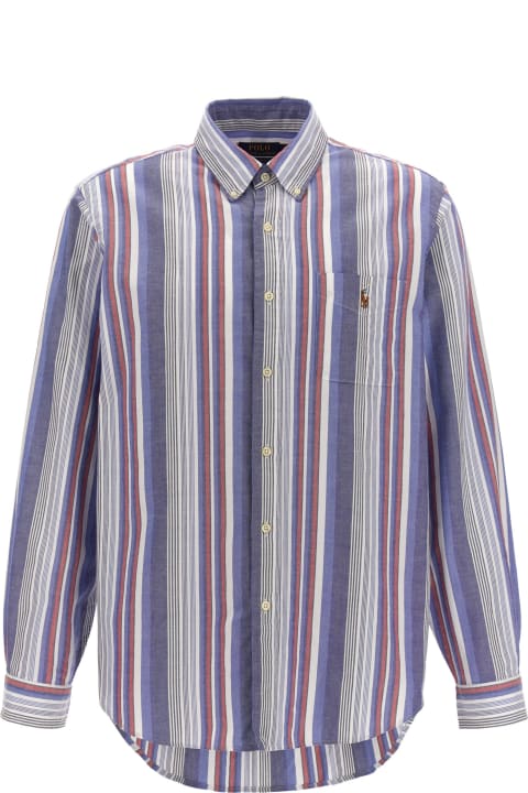 Shirts for Men Polo Ralph Lauren Logo Embroidery Striped Shirt