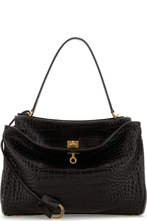 Balenciaga لـ Kids Balenciaga Dark Brown Leather Rodeo Handbag