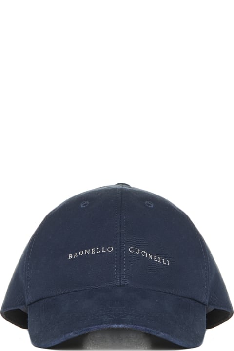 Hats for Men Brunello Cucinelli Embroidered Logo Baseball Cap