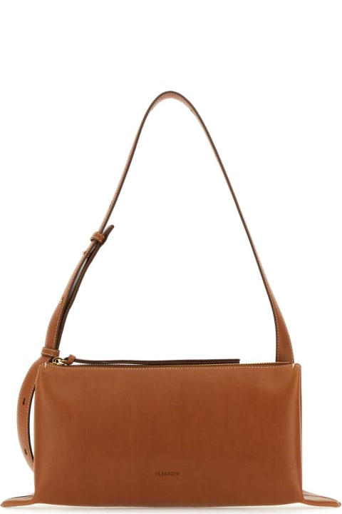 Jil Sander for Women Jil Sander Light Brown Leather Small Empire Shoulder Bag