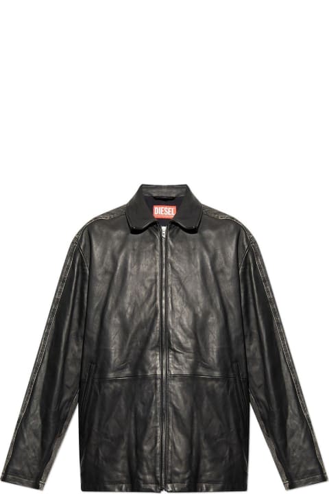Diesel Coats & Jackets for Men Diesel L-stoller Leather Jacket