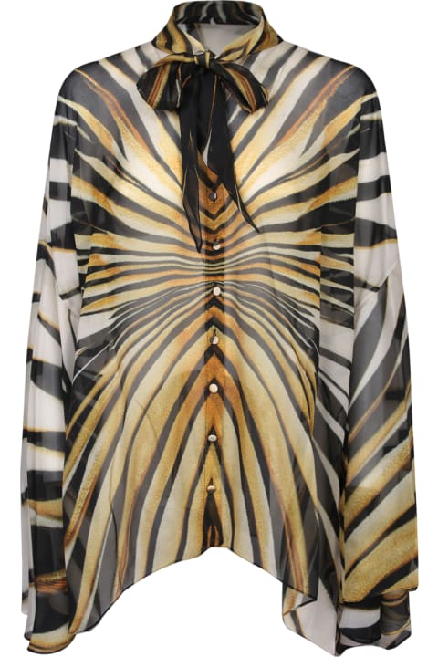 Roberto Cavalli ملابس علوية لـ السيدات Roberto Cavalli Pattern Print Asymmetric Shirt