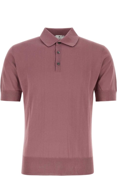 メンズ PT Torinoのトップス PT Torino Light Purple Cotton Polo Shirt