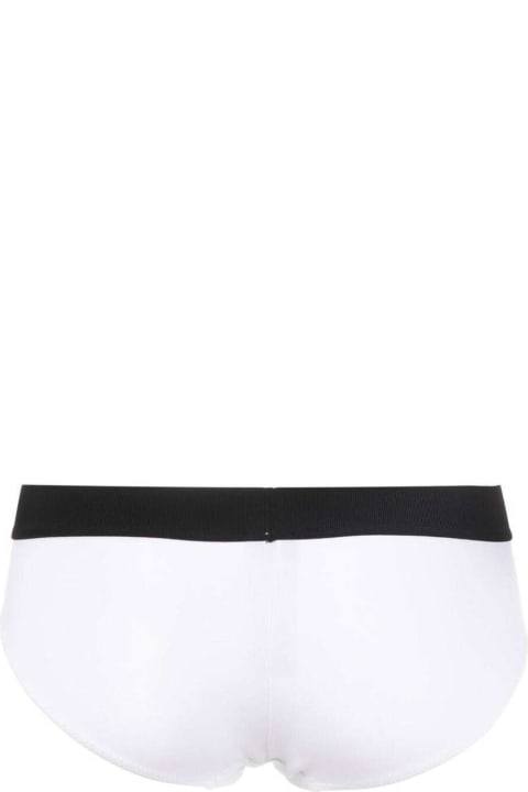 Underwear & Nightwear for Women Tom Ford 'signature Boy Short' White Brief With Logo Waistband In Stretch-jersey Woman