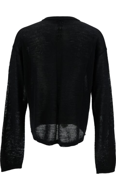 Rick Owens Sweaters for Men Rick Owens Black Long Sleeve Top With Cunt Writing In Wool Man