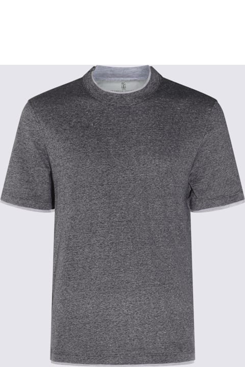 メンズ Brunello Cucinelliのトップス Brunello Cucinelli Grey Linen T-shirt