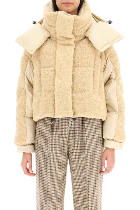'puffa Ring Bear' Teddy Cropped Puffer Jacket