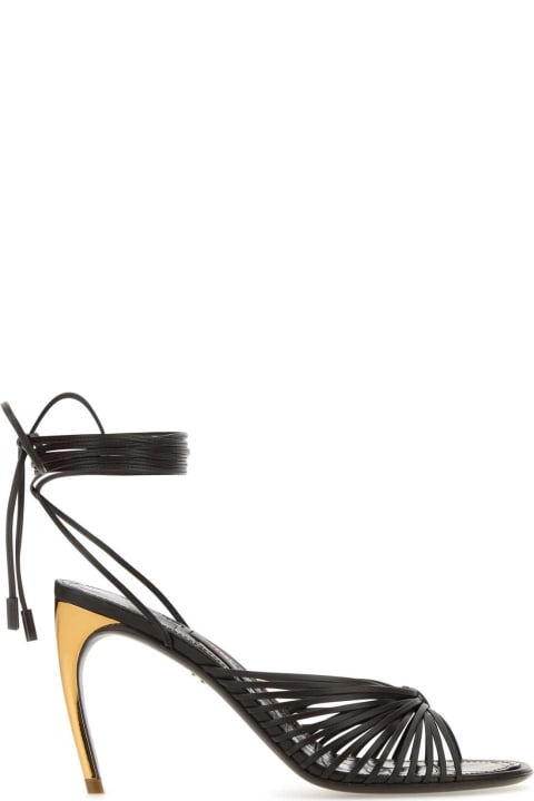 Sandals for Women Ferragamo Dark Brown Leather Atena Sandals