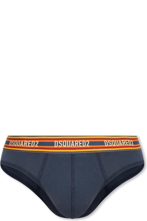Underwear for Men Dsquared2 Logo Waistband Stretch Briefs