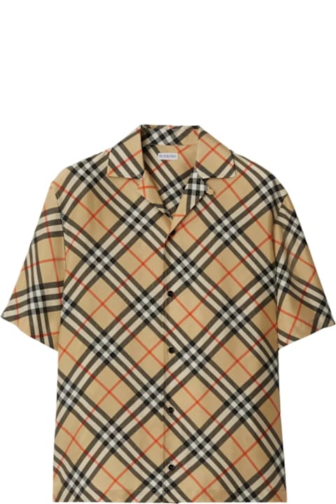 Shirts for Men Burberry Nova Check Silk Shirt
