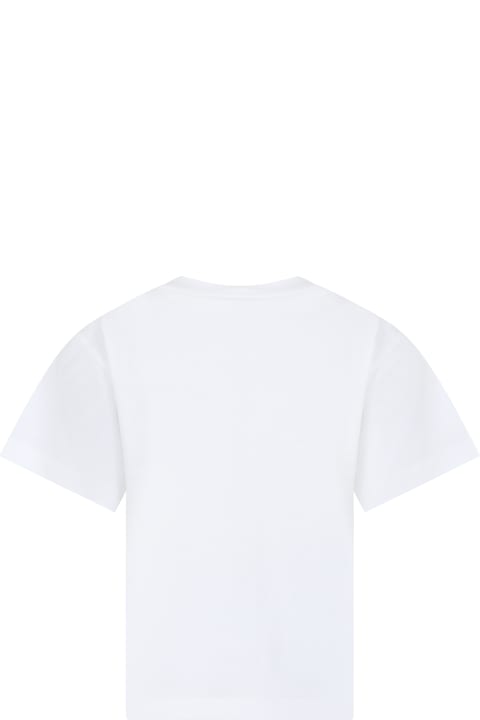 ガールズ Max&Co.のTシャツ＆ポロシャツ Max&Co. White T-shirt For Girl With Logo
