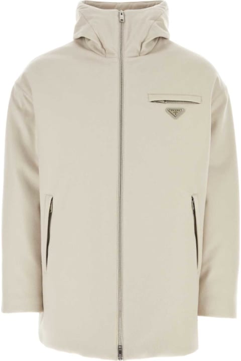 Prada Coats & Jackets for Men Prada Sand Cashmere Blend Down Jacket