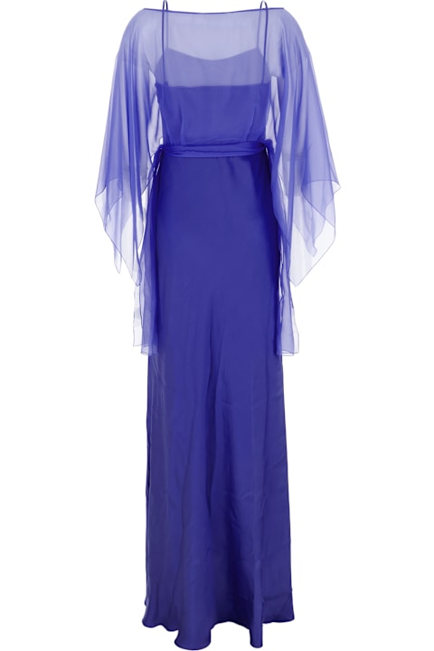 Alberta Ferretti for Women Alberta Ferretti Electric Blue Acetate Blend Long Dress
