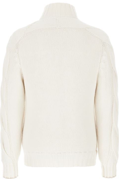 Fashion for Men Brunello Cucinelli Ivory Cashmere Padded Sweater