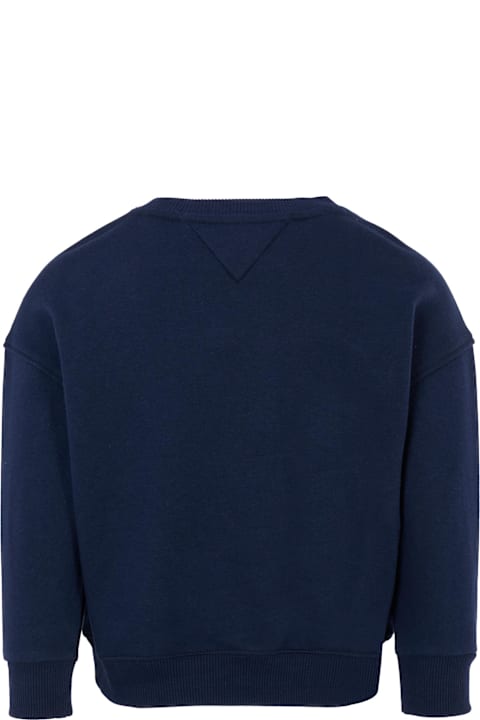 Homeware Tommy Hilfiger Blue Sweatshirt For Girl With Silver Logo