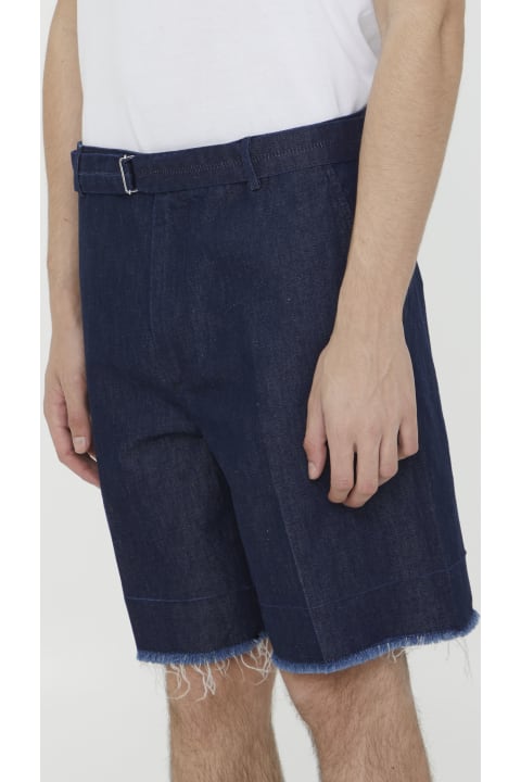 Pants for Men Lanvin Blue Denim Bermuda Shorts