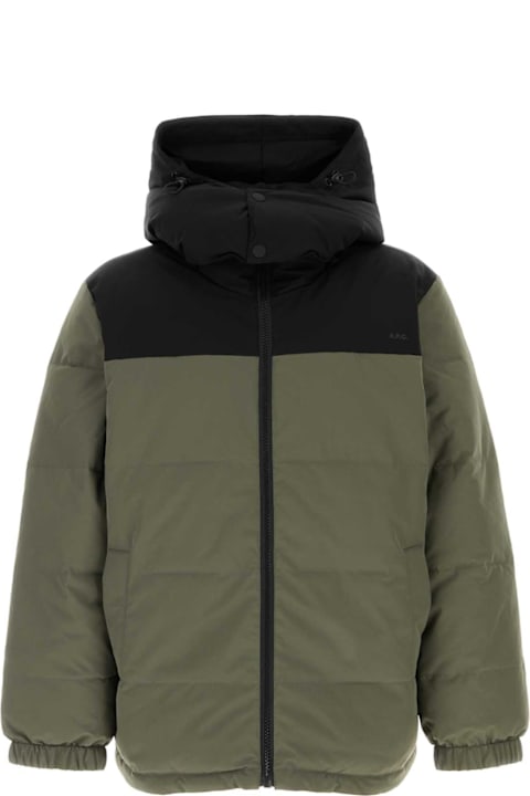 A.P.C. for Kids A.P.C. Sage Green Stretch Polyester Reversible Padded Jacket