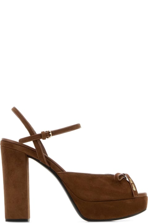 Miu Miu Brown Suede Sandals