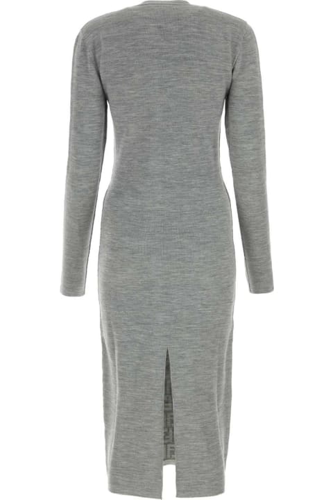 Fashion for Women Fendi Melange Grey Wool Blend Dress