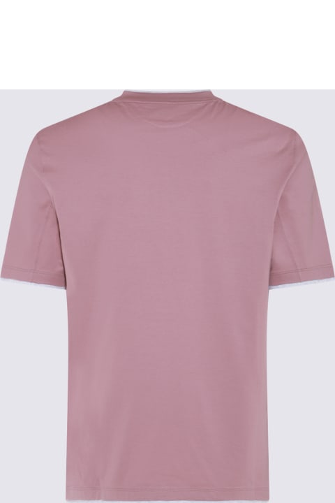 Quiet Luxury for Men Brunello Cucinelli Light Pink Cotton T-shirt