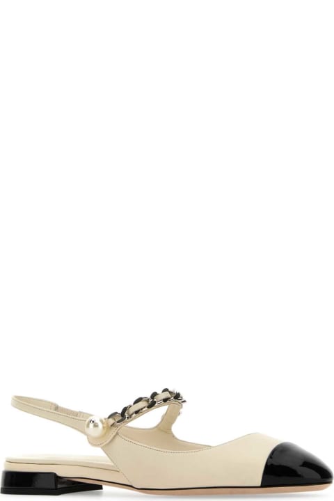 Miu Miu Flat Shoes for Women Miu Miu Ivory Leather Ballerinas