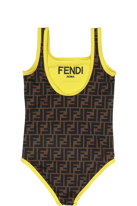 Fendi for Girls Fendi Ff One Piece Swimsuit