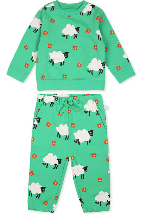 Homeware Stella McCartney Kids Green Suit For Babykids With Sheep Print