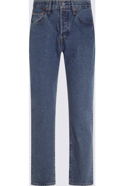 Levi's الملابس لـ السيدات Levi's Blue Cotton 501 Cotton Denim Jeans