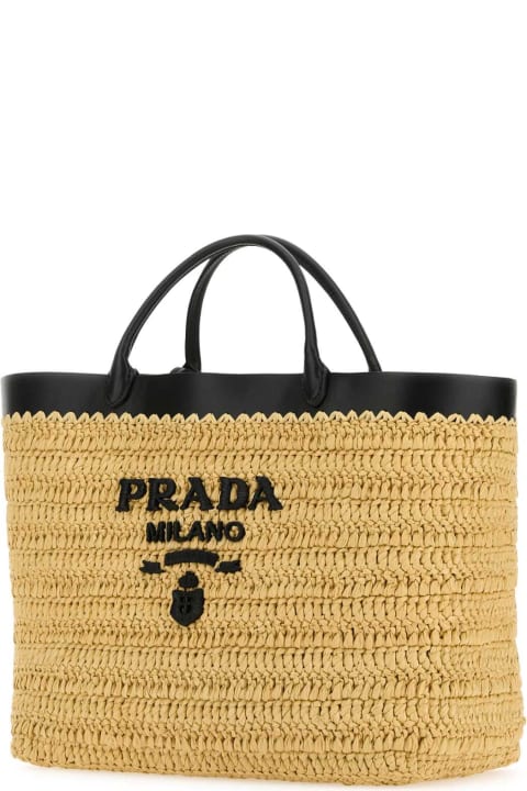 Totes for Women Prada Raffia Shopping Bag