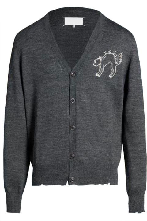 Sweaters for Women Maison Margiela Cat Embroidery Cardigan