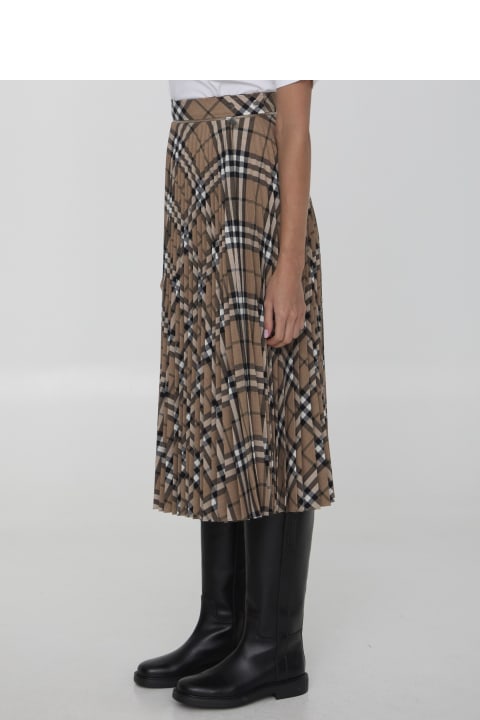 Homeware Burberry Check Pleated Skirt